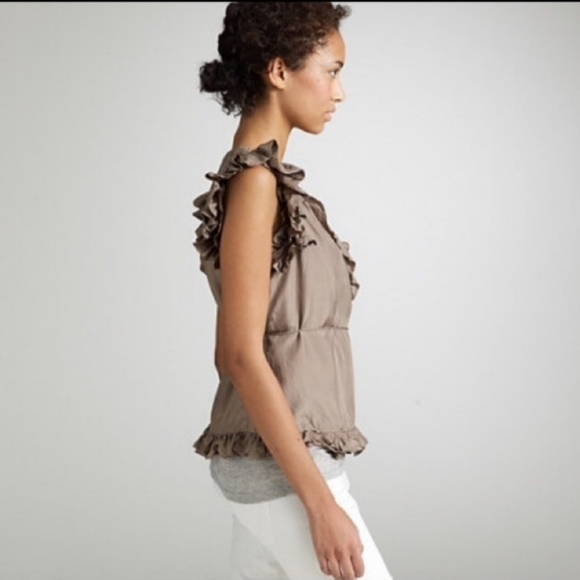 NWT J.crew Ivory Blakely Wrap Flutter Blouse with ruffles | Size 2 - Picture 3 of 14